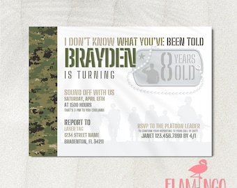 I don't know what you've been told - Invitation Template - Army Birthday - Military - Soldier Birthday - Camouflage - Edit in Canva - GI Joe