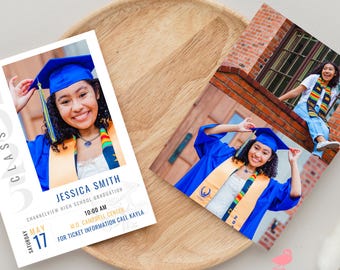 Bearbeitbare Abschlusseinladungsvorlage | Gestalte mit Canva | Perfekt für die Grad-Party | Sofortdownload | Klasse von 2026 einladen