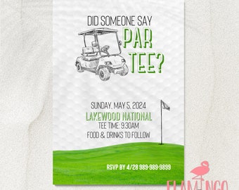 Golf Birthday Invitation – Funny Par Tee Design (DIY Edit in Canva)