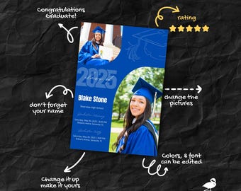 DIY Graduierung Einladungsvorlage: Klasse für 2026 (Instant Download)