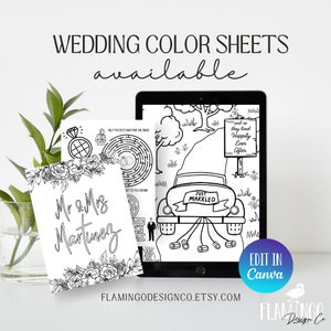 Wedding Activity Sheets - Wedding Coloring Pages - Custom - Edit on ...