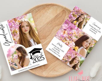 Einfache Graduierung Einladung Vorlage | Anfertigen auf Canva | Grad Party | Sofortdownload | Bearbeitbar Einladen | Basteln | Jahrgang 2026