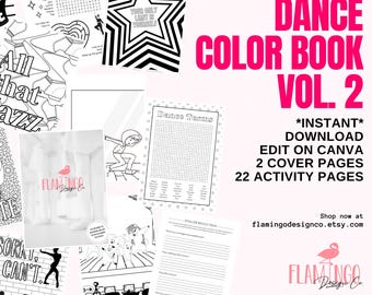 Tanzen Malbuch Vol 2 - 23 ausdruckbare Aktivitätsseiten (Instant Download)