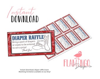 Cowboy Inspired Diaper Raffle Ticket - INSTANT DOWNLOAD - Diaper Party - Baby Shower - Bandana - Country - Matching Invitation - Wipe Raffle