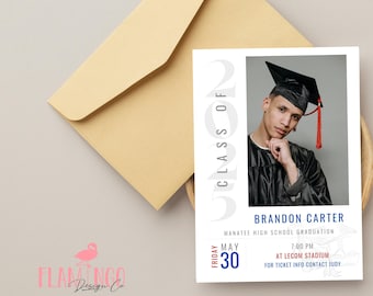 Graduierung Einladung Vorlage | Gestalte mit Canva | Perfekt für die Grad-Party | Sofortdownload | Jahrgang 2026 einladen | Zum Selbermachen