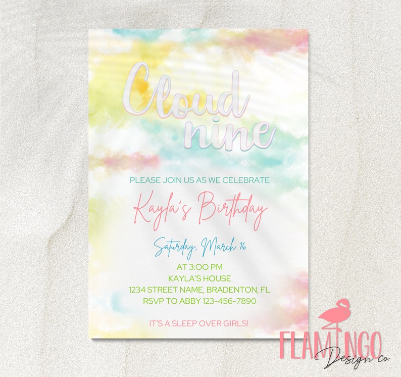 cloud nine, cloud 9, 9th birthday, rainbow birthday, pastel birthday, dreamy birthday, sleepover, cloud party, birthday, decorations, cupcake toppers