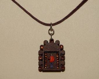 OOAK Assemblage Necklace, Shrine Man