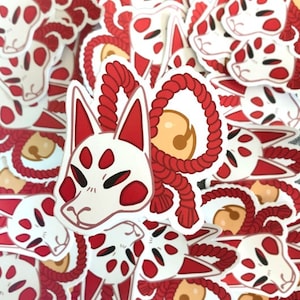 Kabuki Shinto Kitsune japanischer Vinyl Sticker