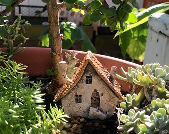 Miniature fairy house OOAK ceramic handmade clay sculpture