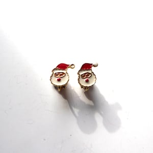 Orecchini a clip vintage con Babbo Natale smaltato