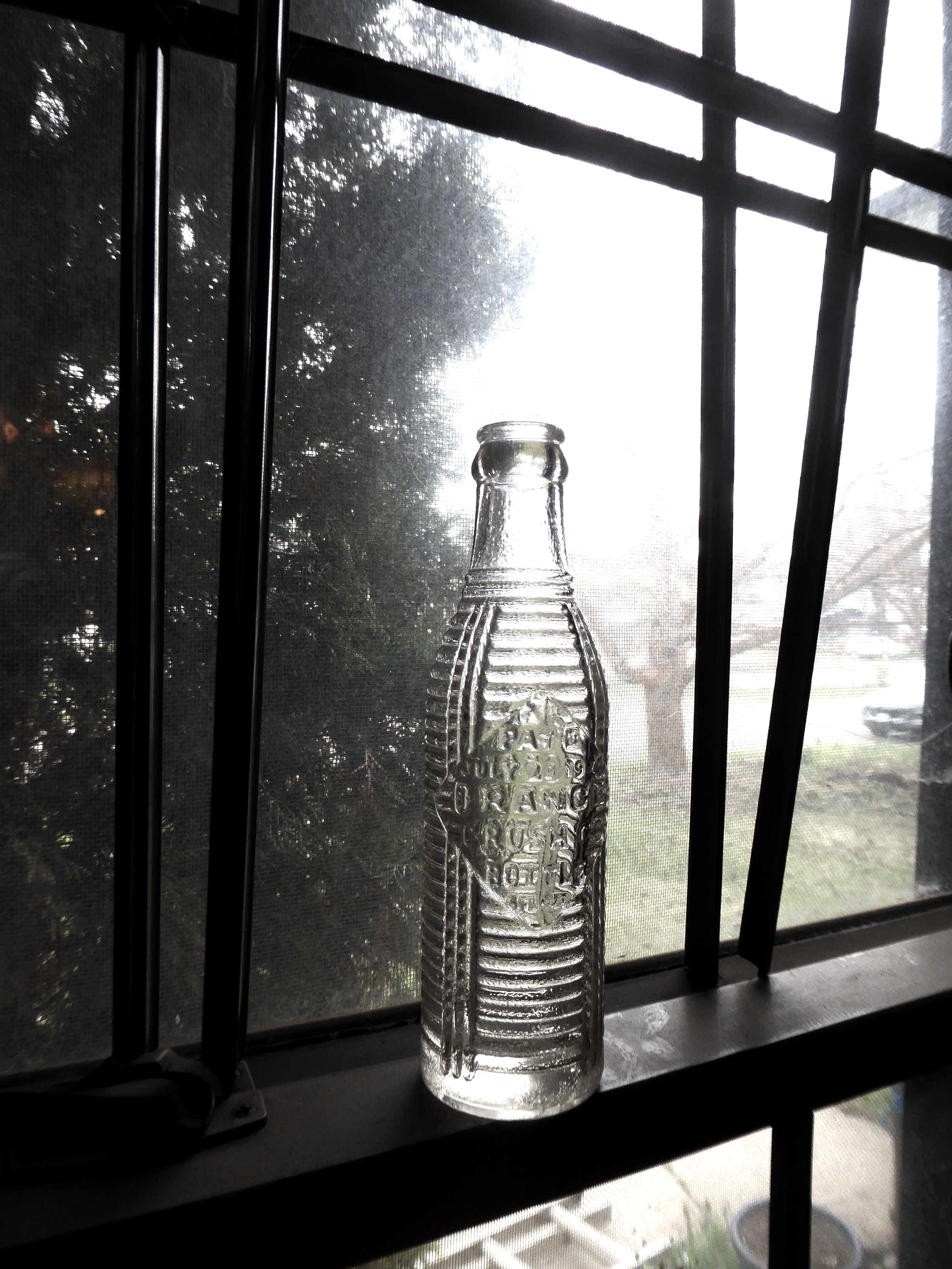 Vintage Orange Crush Clear Glass 6oz Soda Bottle With Ribbed