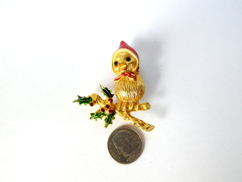 Vintage Christmas Birdie Brooch