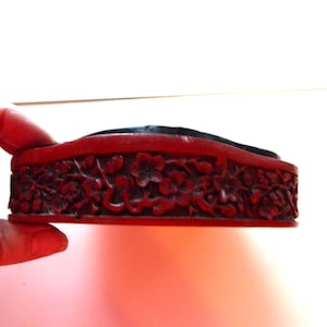 Caja de baratijas de cinabrio vintage hecha a mano ROTA para usar en proyectos de joyería