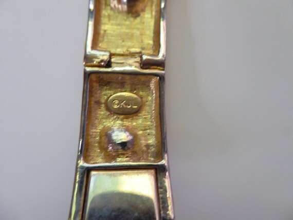 Vtg Kenneth Jay Lane rhinestone Tiger Enamel High… - image 5