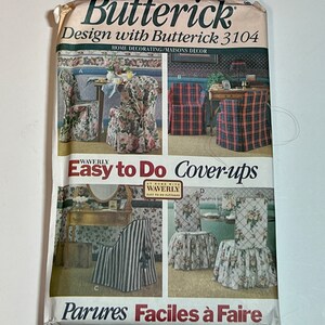 Butterick Vintage 3104 home decor sewing pattern, uncut sewing patter for chair covers
