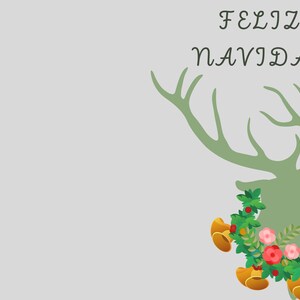 Printable greeting card, Printable Christmas card,Spanish card, Feliz Navidad,  YOU PRINT , digital download, print at home card