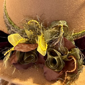 Copper felt hat, trendy hat,Stevie Nicks style hat,  embellished hat, fedora, porkpie, Panama hat, festival hat