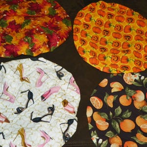 Women lot of 4 Med size Cotton night sleep cap with elastic hair bonnet scrub mixed design