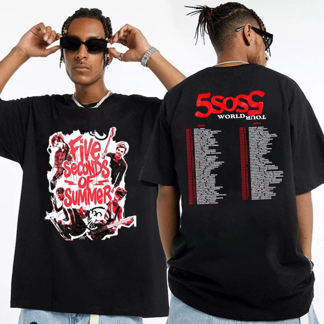5 Seconds of Summer World Tour 2023 2024 Shirt 5SOS World Etsy