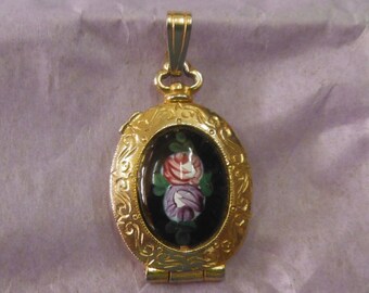 Guilloche Painted Locket, by Godette