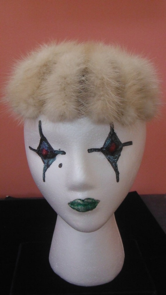 Mink Hat, Vintage 1940's - 1950's