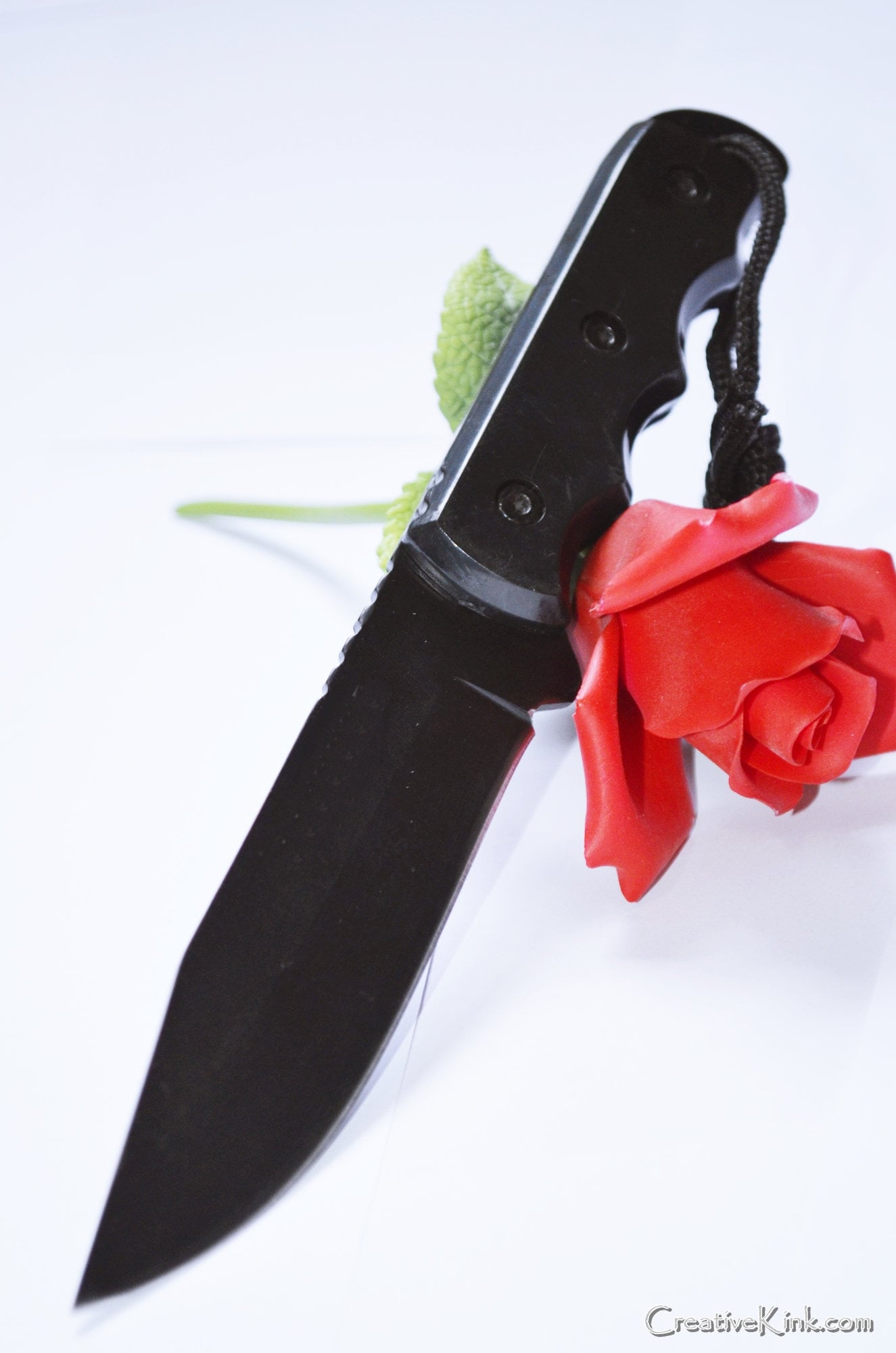 8 Straight Black Steel Dagger BDSM Play Dagger for Knife Play Can