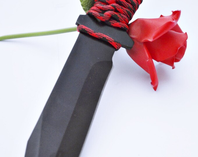 Black Widow Crimson and Black 10 inch Ranger Knife - BDSM Knife Play blade, slim, sexy play toy!