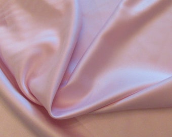 Heavy Duchess Satin Pink color; dull-finish satin, peau de soie polyester for dressmaking; 56" wide; priced per 1 yard