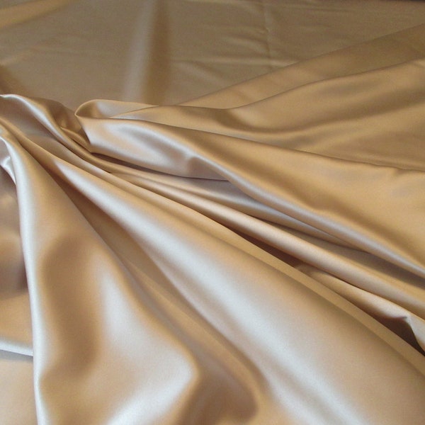 Duchess Satin Champagne color; dull-finish satin, polyester for dressmaking; 60" wide; priced per 1 yard