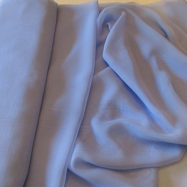 Polyester chiffon Riviera Sky Blue color; 60" wide chiffon, prom, bridesmaid, dressmaking fabric priced per 1 yard