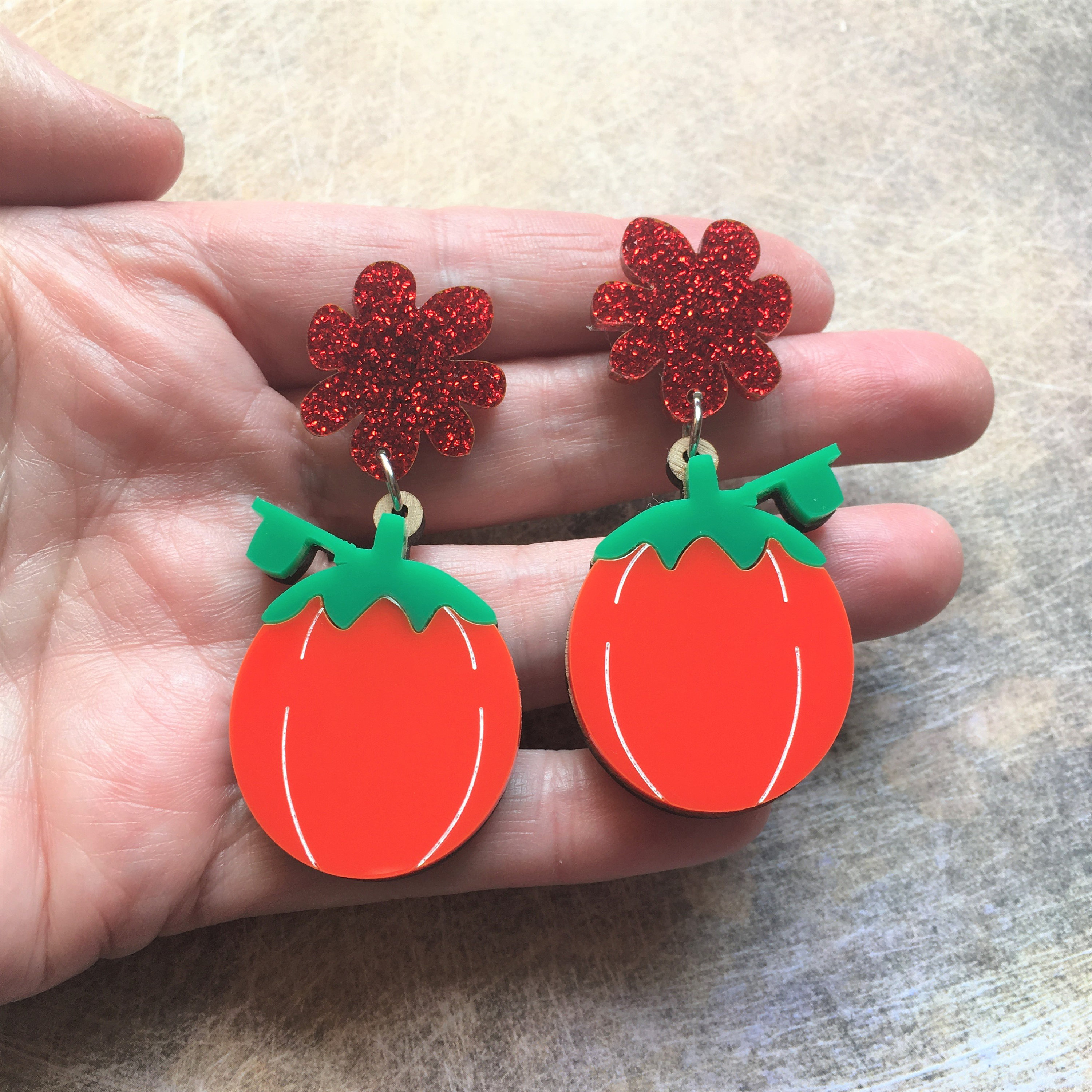 Tomato Ketchup Earrings Red Sauce Earrings Tomato Sauce Etsy Australia