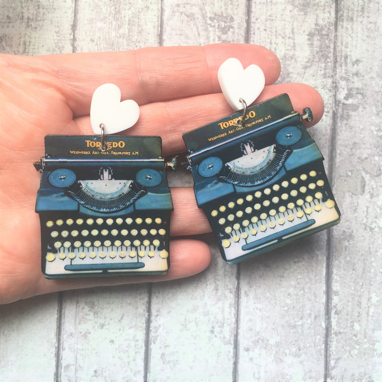 Typewriter earrings statement earrings big office work Etsy