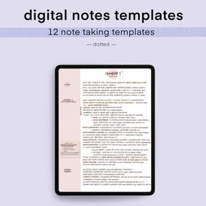 Digital Note Taking Template Goodnotes Paper Template 12 - Etsy