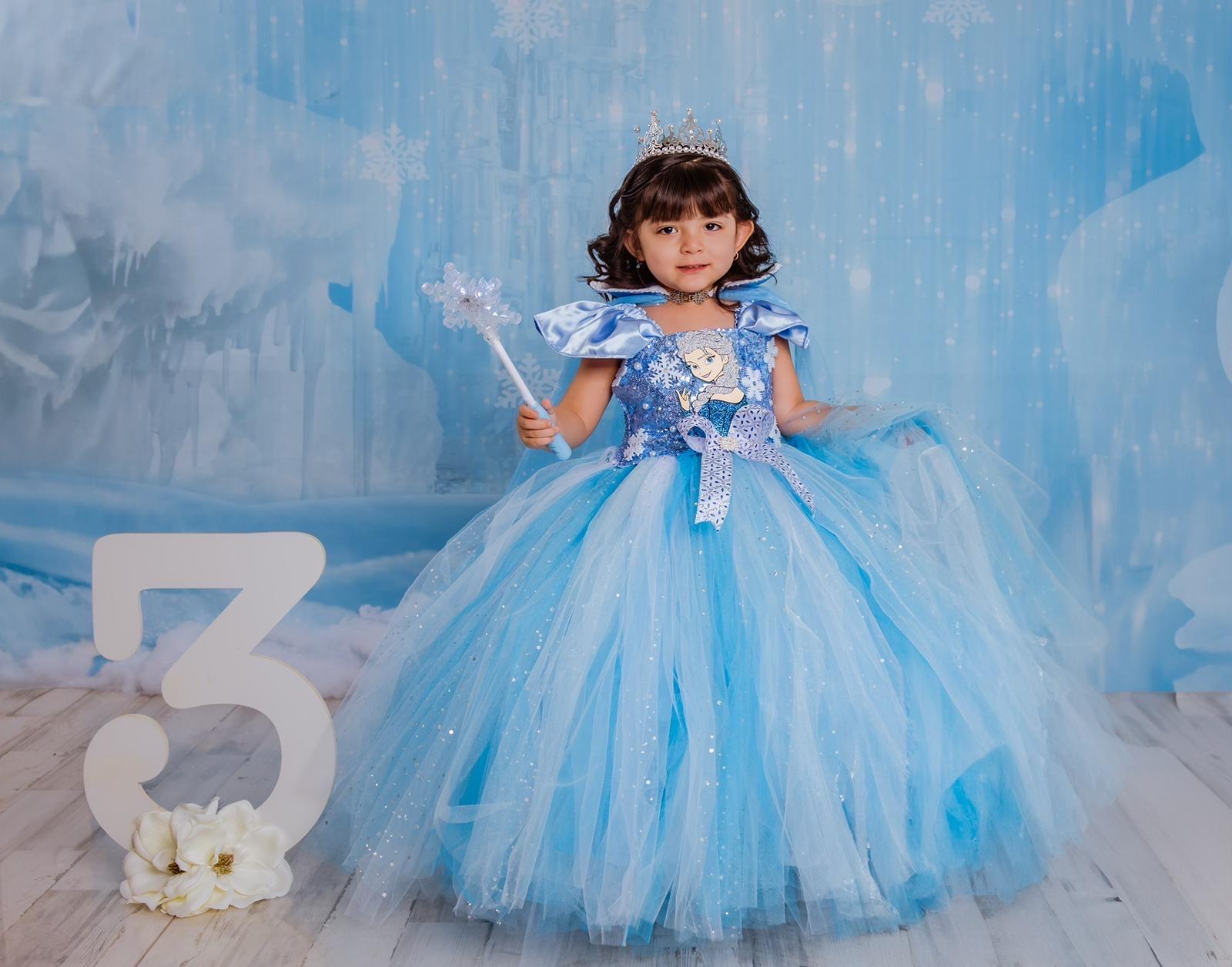 Ice Princess ,frozen tutu dress, fashion birthday, blue iced cape, blue sequin bow and light blue glitter tulle bottom dress.