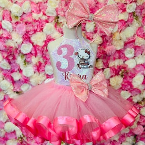 hello kitty princess dress up Hello Kitty Dress for Toddler Girl, Pink Tutu Birthday Outfit, Handmade  Party Dress, Kitty Costume, Headband Included