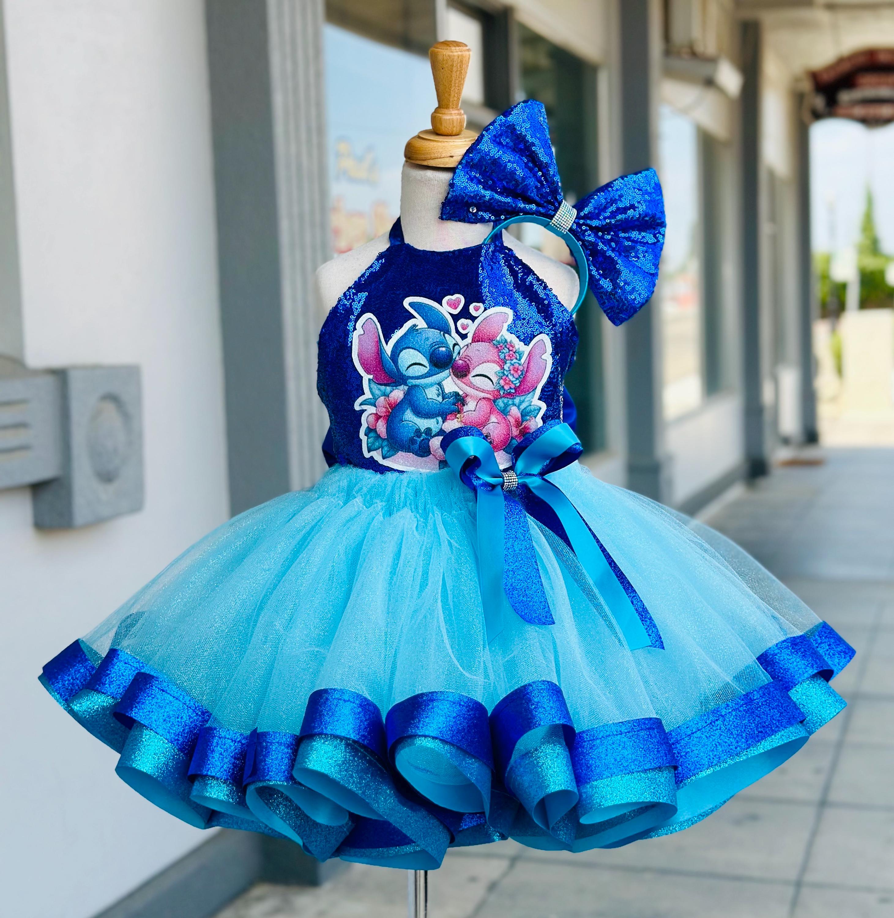Stitch Birthday Tutu Outfit: Sequin Top, Headband Bow - Etsy