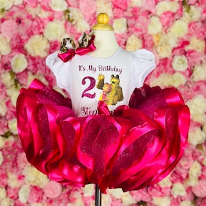 Masha and the Bear Birthday Tutu Outfit: Baby Girl Costume