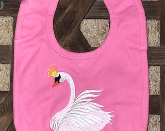 Baby girl, Christmas bib, princess, swan bib, new baby gift