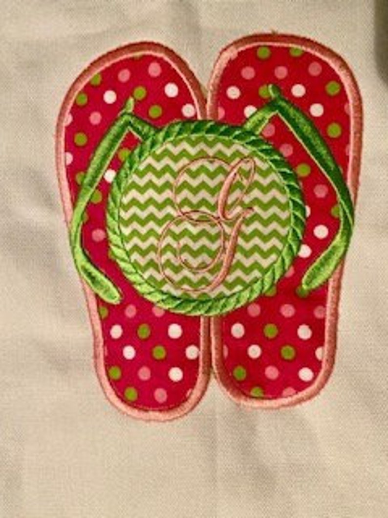 Flip Flop Monogrammed Summer Beach Tote With Matching Towel - Etsy