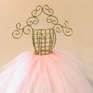 Tutu Centerpiece, Ballerina Tutu Centerpiece, Bridal Shower Centerpiece, Princess Party, Pink Baby Shower, Wire Mannequin, Dressform, image 1
