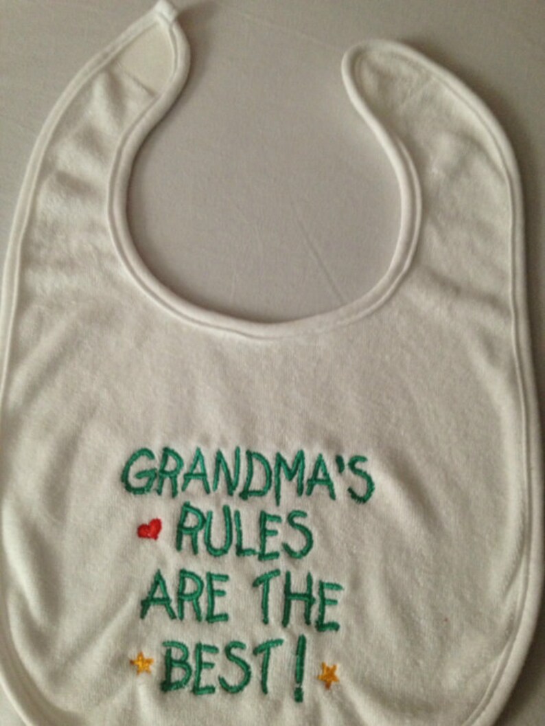 Cute Baby Bib/Grandma's Rules Are The Best Custom Etsy