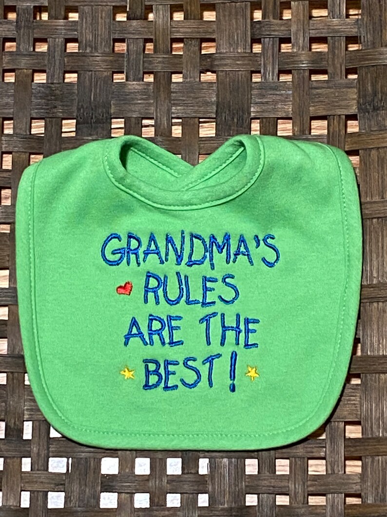 Cute Baby Bib/grandma's Rules Are the Best Custom Etsy