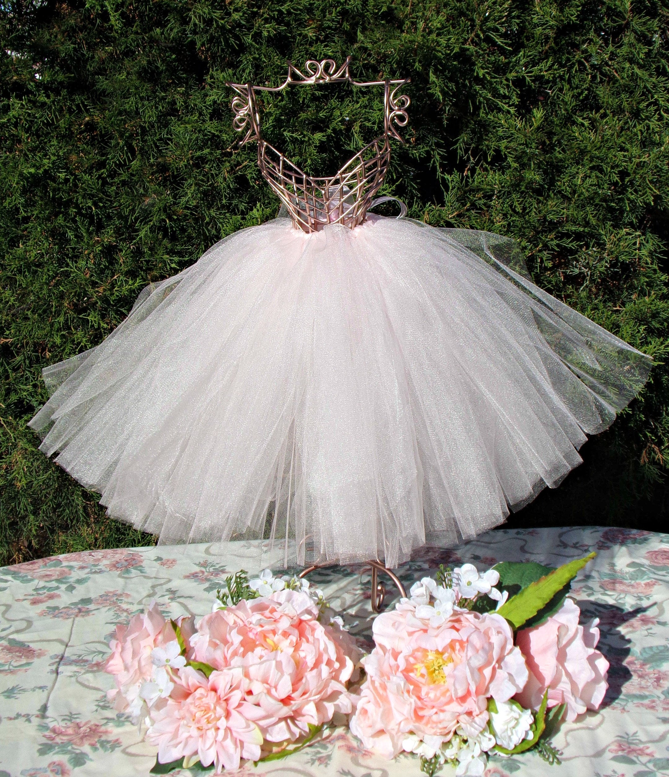 Rose Gold 23inch Princess Ballerina Tutu Centerpiece, Bridal