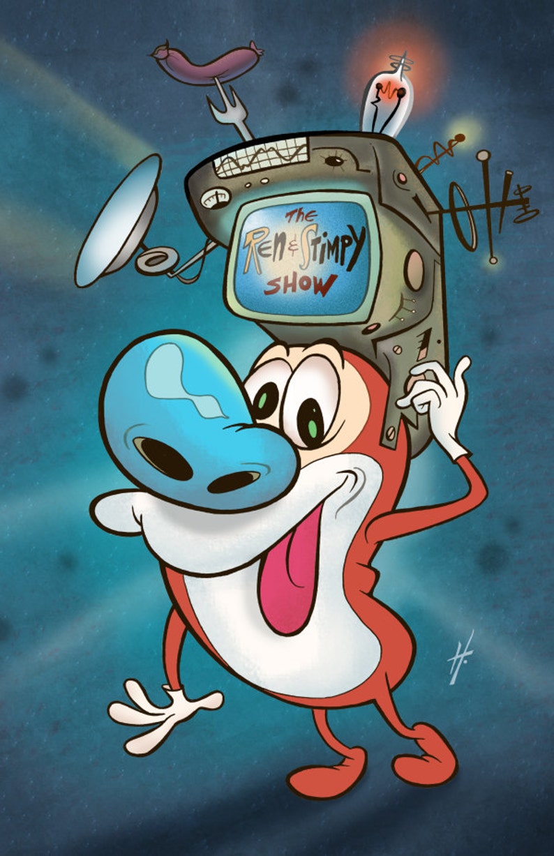 Ren and Stimpy art print Etsy