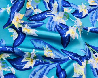CHARMEUSE SATIN PRINT by the yard Top quality Blue multicolor polka Dots polyester charmeuse print shows both sides poly satin
