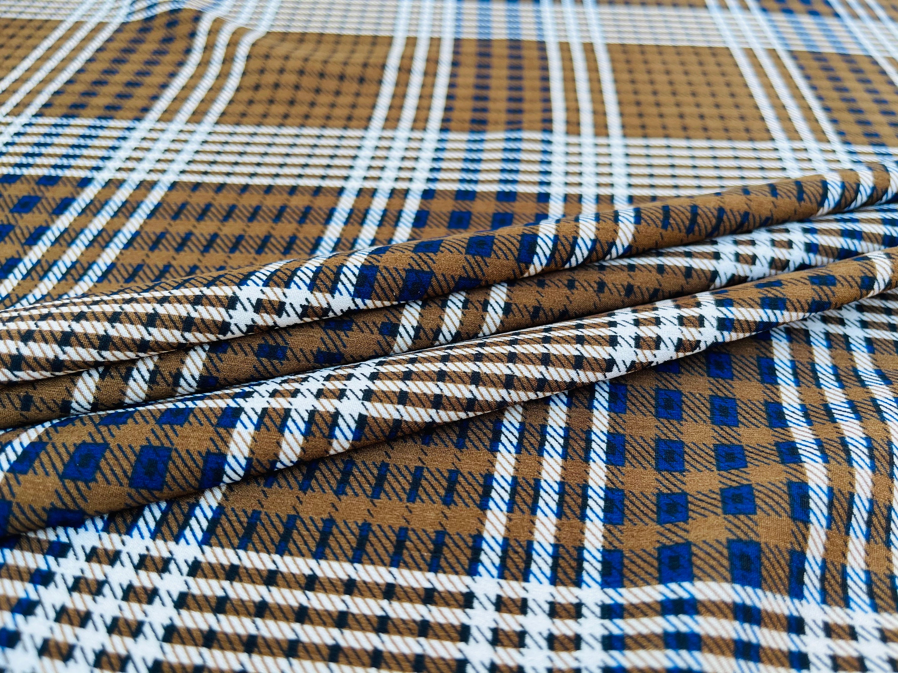 PEACHSKIN FABRIC Bulk Stock / plaid zwei getönte Druck / zeigt | Etsy