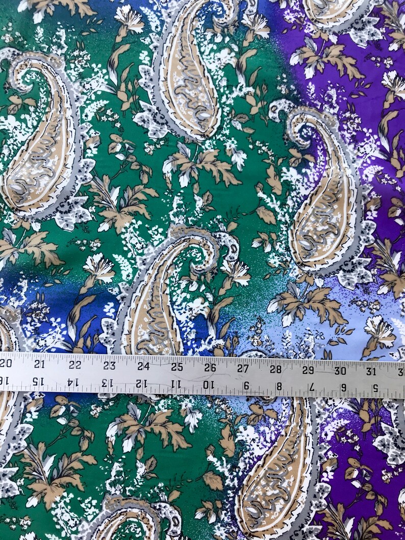 skirts western fashion wildrags green and blue Paisley print dress fabric CHIFFON by the yard Purple Kimonos