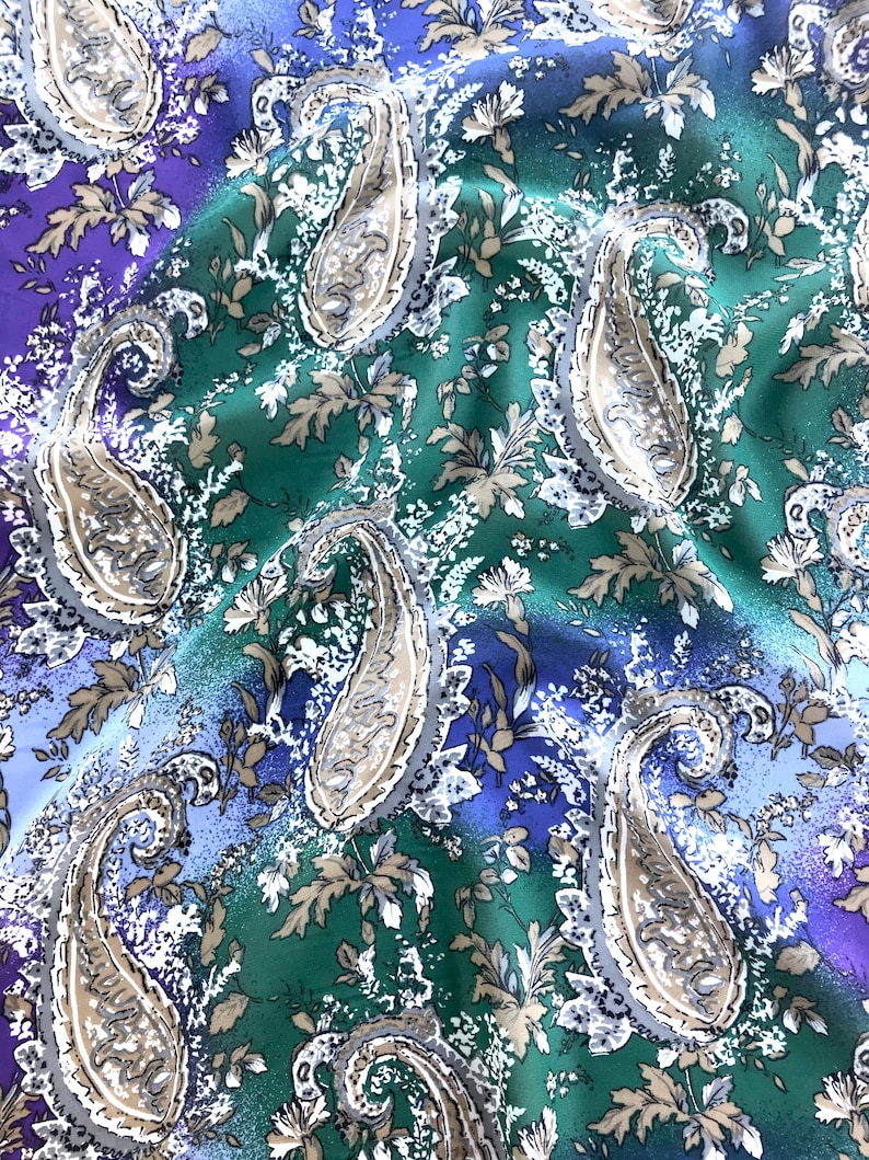 skirts western fashion wildrags green and blue Paisley print dress fabric CHIFFON by the yard Purple Kimonos