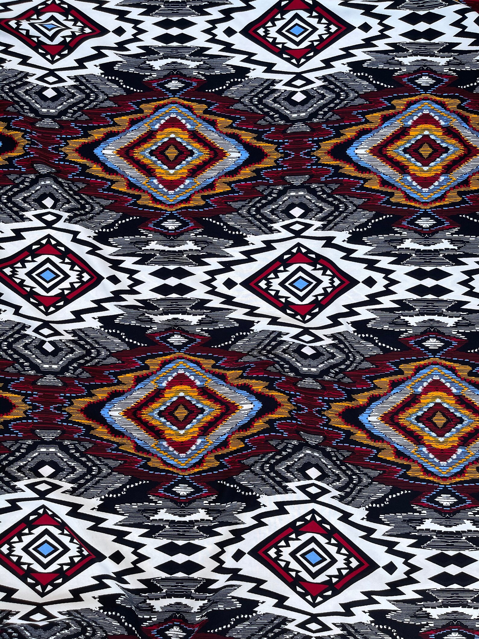 BOHO TRIBAL FABRIC by the yard/ Woolpeach red yellow blue on Etsy