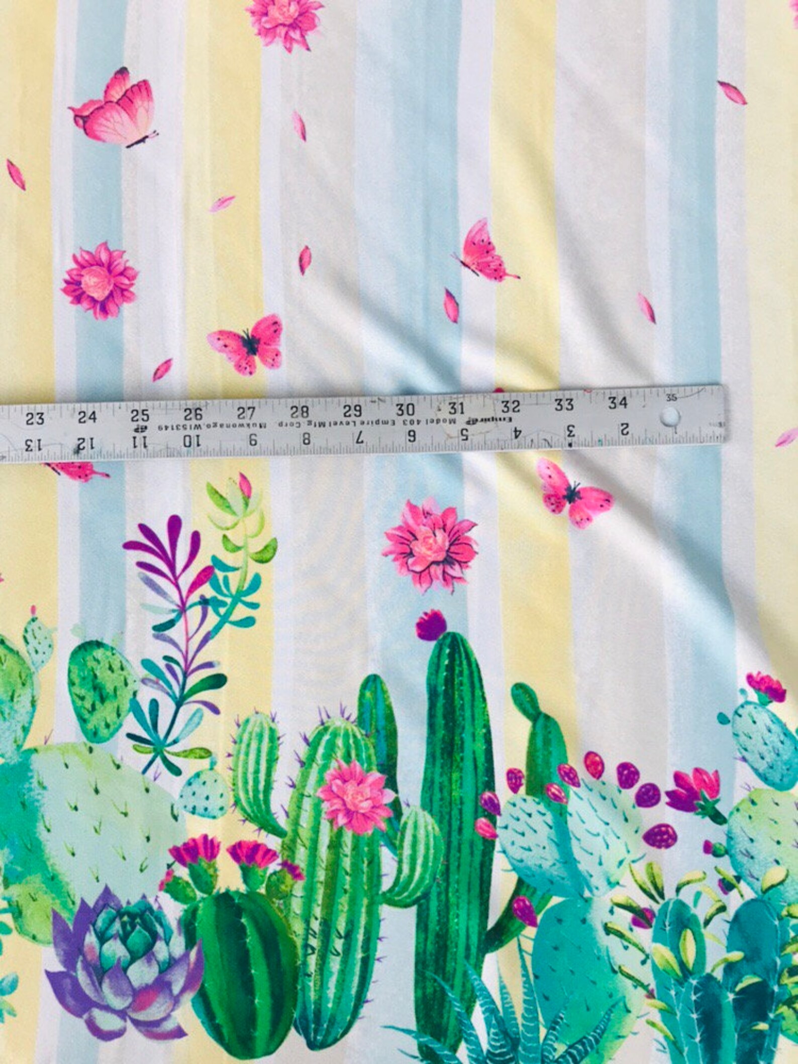 CACTUS print FABRIC by the yard /Wool dobby fabric / cactus Etsy